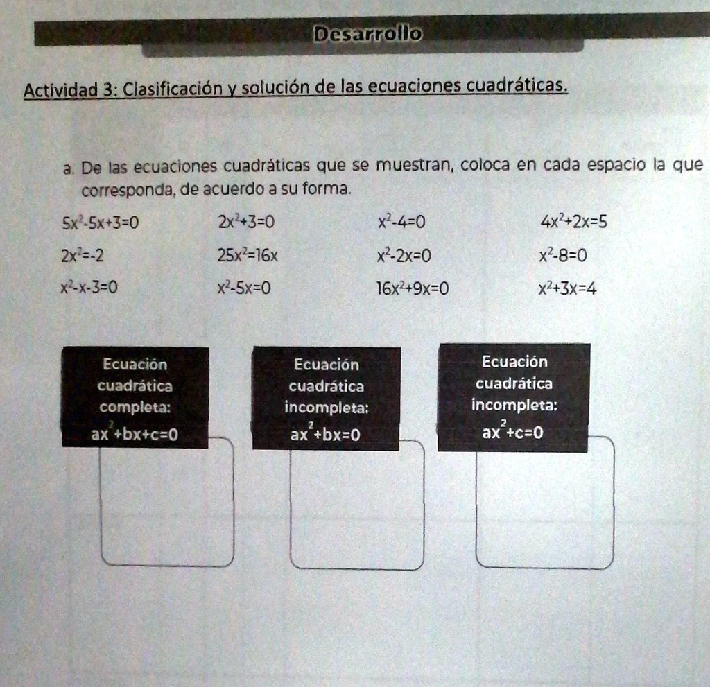 SOLVED Actividad 3 Clasificación y solución de las ecuaciones