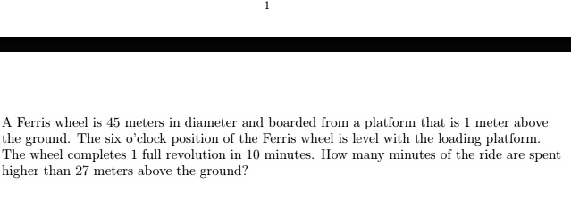 Solved A Ferris Wheel Is Meters In Diameter And Boarded From