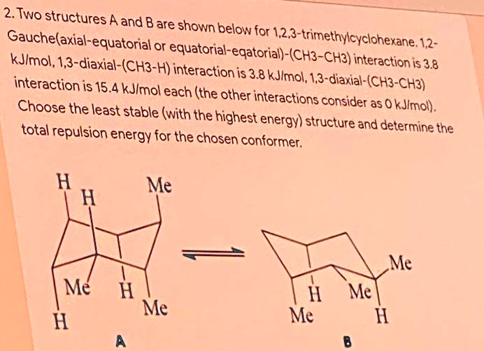 SOLVED 2 Two Structures A And B Are Shown Gauchelaxial Equatorial