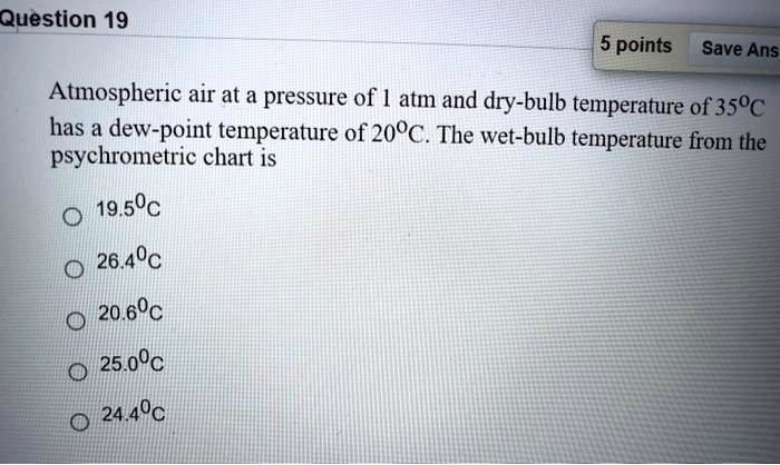 SOLVED Atmospheric Air At A Pressure Of 1 Atm And Dry Bulb Temperature