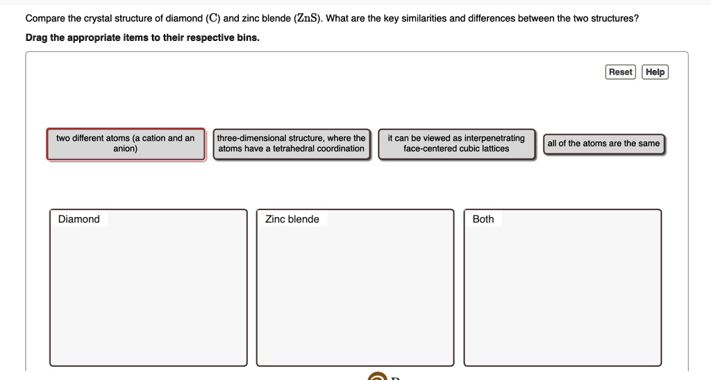 SOLVED Compare The Crystal Structure Of Diamond C And Zinc Blende