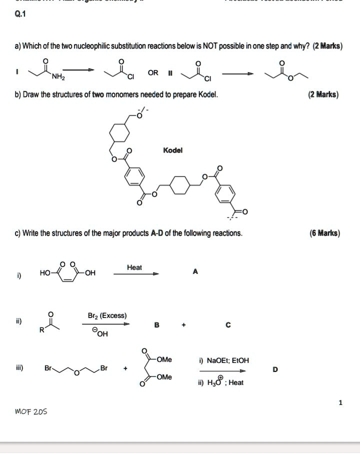 Solved A Which Of The Two Nucleophilic Substitution Reactions Below