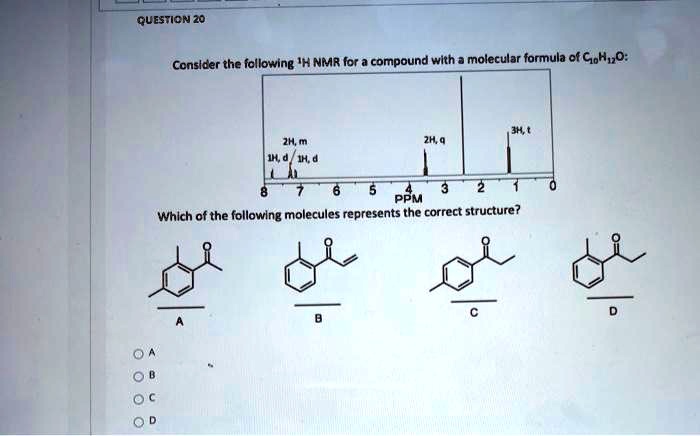 Solved Questicn Conslder The Following H Nmr For Compound Wlth