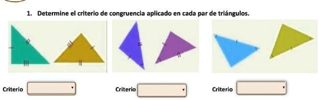 SOLVED Determine El Criterio De Congruencia Aplicado En Cada Par De