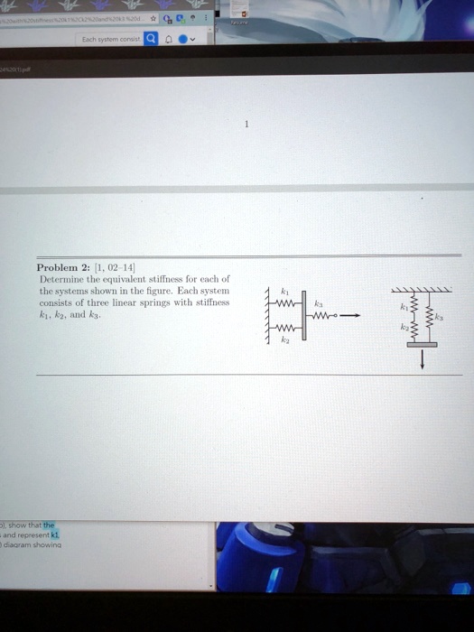 Solved Problem Determine The Equivalent Stiffness For