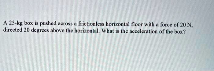 Kg Box Is Pushed Across A Frictionless Horizontal Floor With A Force