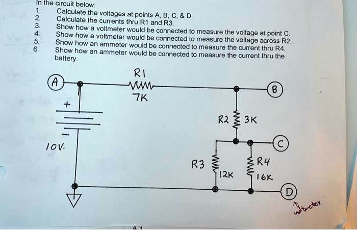 Solved In The Circuit Below Calculate The Voltages At Points A B C