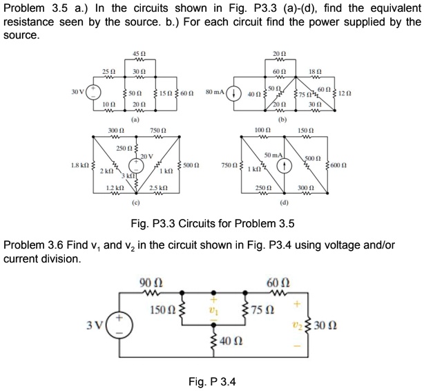 SOLVED Problem 3 5 A In The Circuits Shown In Fig P3 3 A D