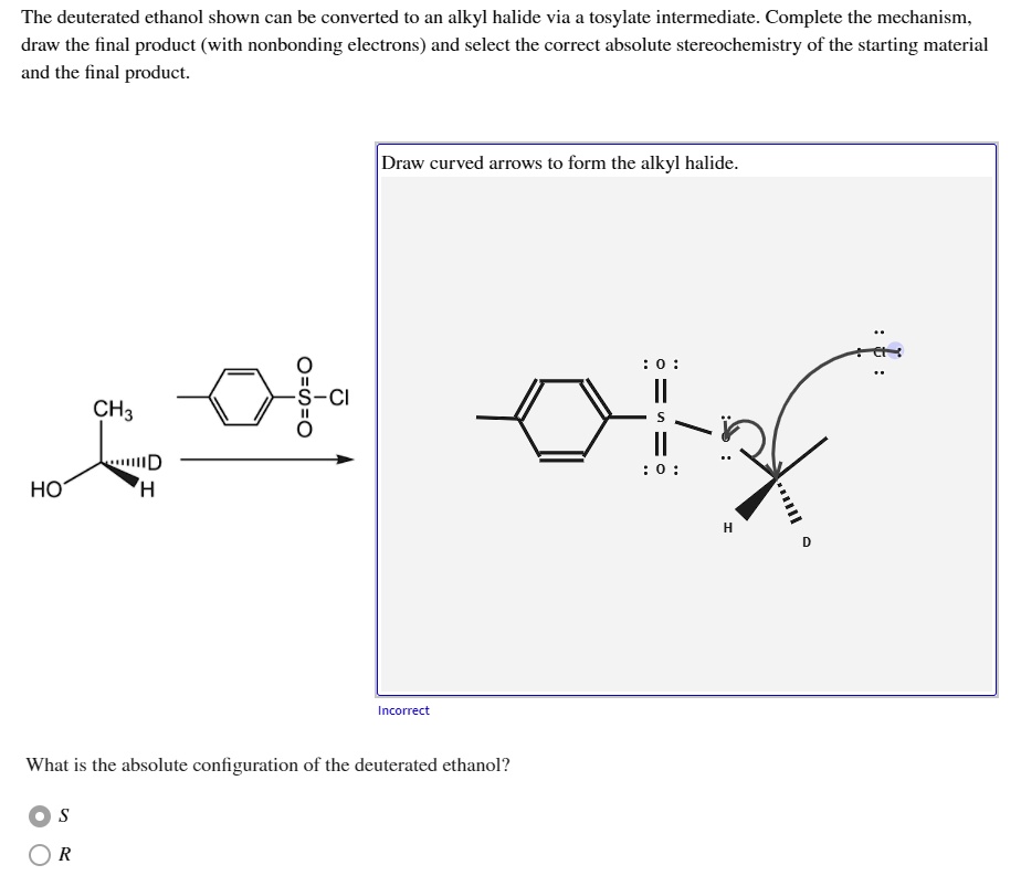 Solved The Deuterated Ethanol Shown Can Be Converted To An Alkyl