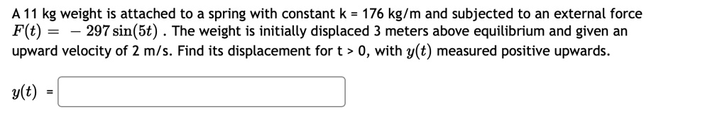 A 11 Kg Weight Is Attached To A Spring With Constant K 176 Kgm And