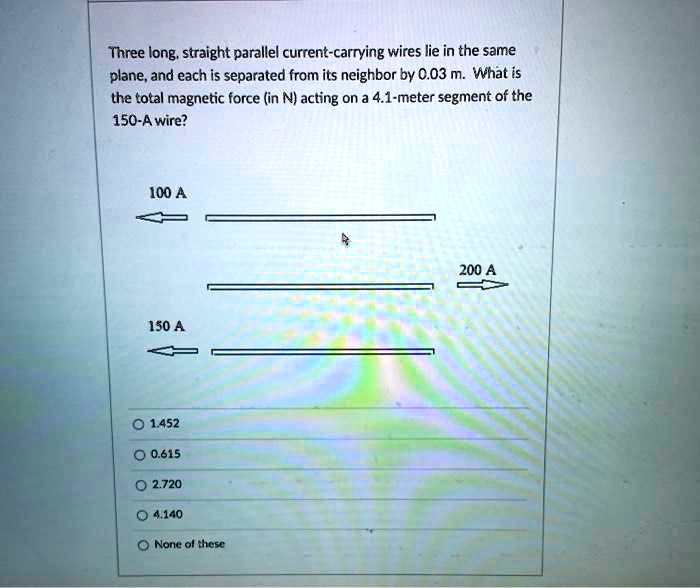 SOLVED Three Long Straight Parallel Current Carrying Wires Lie In The