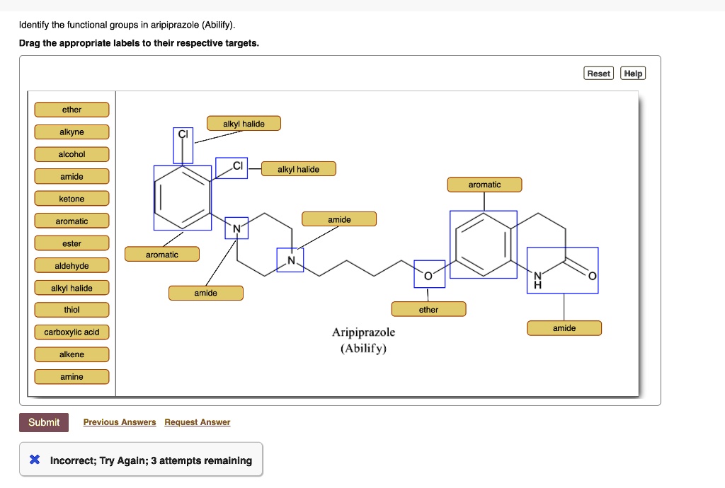 Solved Dentify The Functional Groups In Aripiprazole Abilily Drag