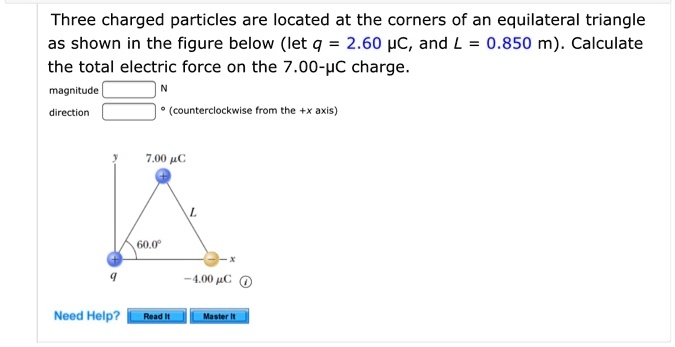 Solved Three Charged Particles Are Located At The Corners Of An