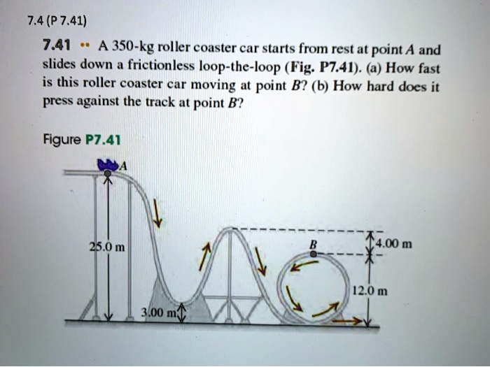 P Kg Roller Coaster Car Starts From Rest At Point A And