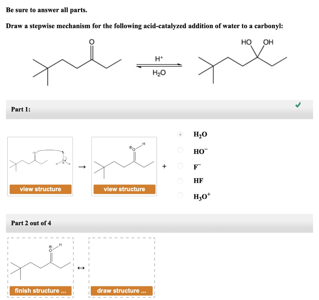 Solved Be Sure To Answer All Parts Draw Stepwise Mechanism For The