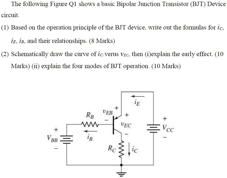 Solved The Following Figure Q Shows A Basic Bipolar Junction