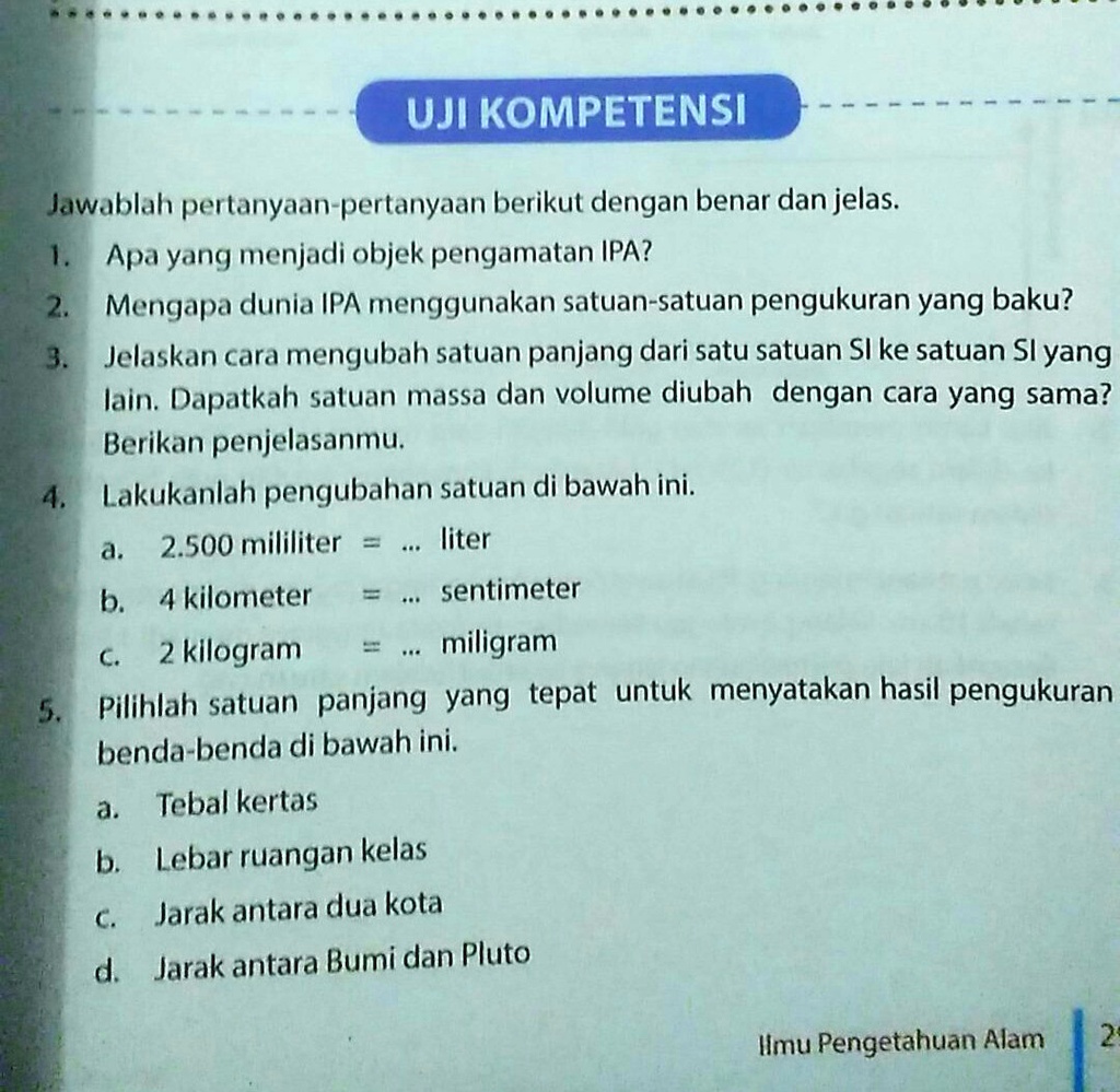 SOLVED Di Bantu Kak Aku Ndak Ngerti Maksudnya UJI KOMPETENSI Jawablah