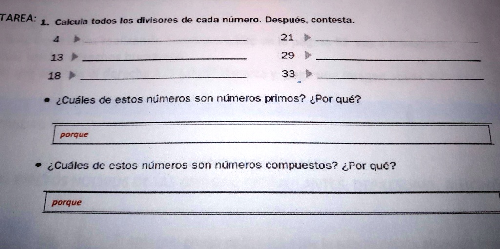 SOLVED Alguien Que Me Ayude TAREA 1 Calcula Todos Los Divisores De