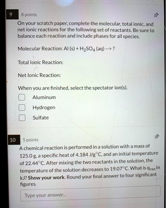 Solved Points On Your Scratch Paper Complete The Molecular Total