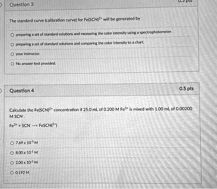 SOLVED Texts Question 3 0 3 Pts The Standard Curve Calibration Curve