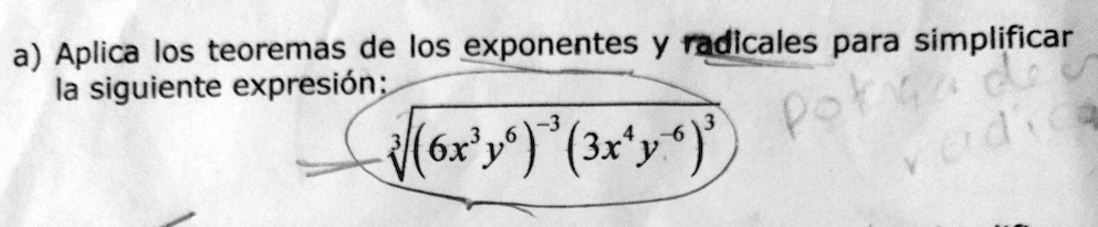 SOLVED Aplica Los Teoremas De Los Exponentes Y Radicales Para