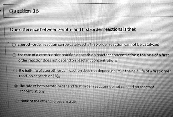 Solved Question One Difference Between Zeroth And First Order