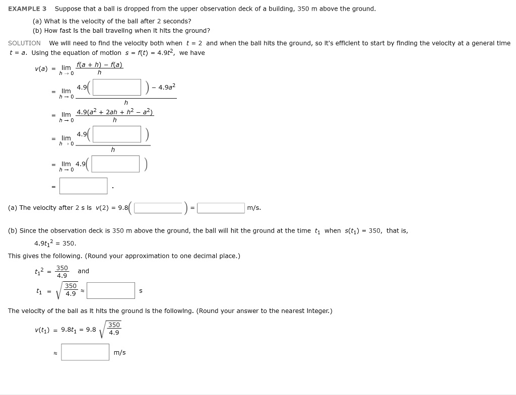 Solved Example Suppose That Ball Is Dropped From The Upper