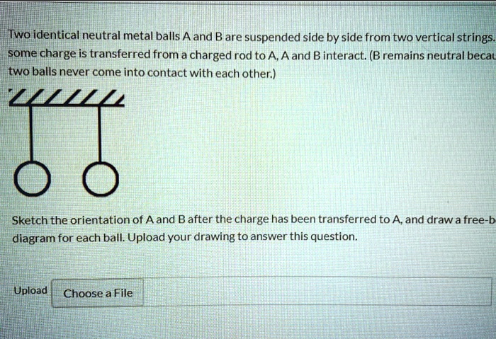 Solved Two Identical Neutral Metal Balls A And B Are Suspended Side By