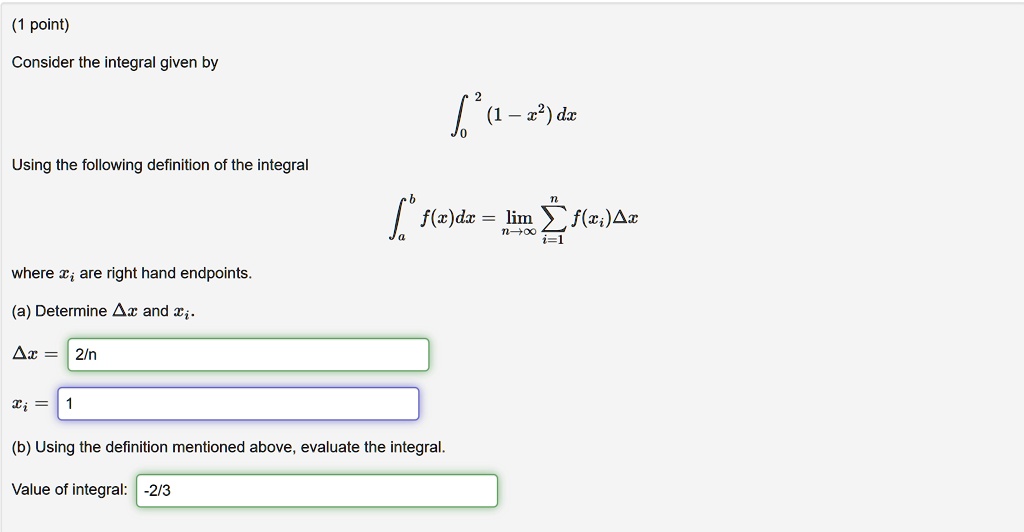 SOLVED Point Consider The Integral Given By J 2 Dx Using The