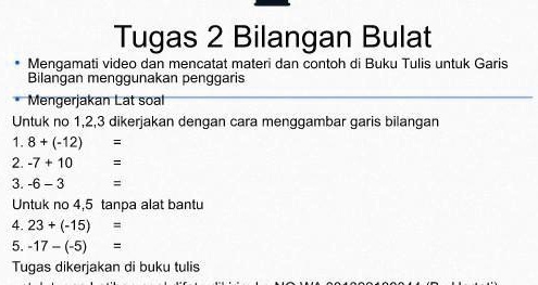 SOLVED Tolong Bantu Jawab Ya Pakai Caranya Tugas 2 Bilangan