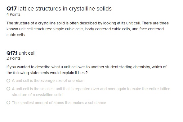 SOLVED 017 Lattice Structures In Crystalline Solids Points The