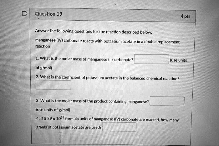 Solved Question Pts Answer The Following Questions For The