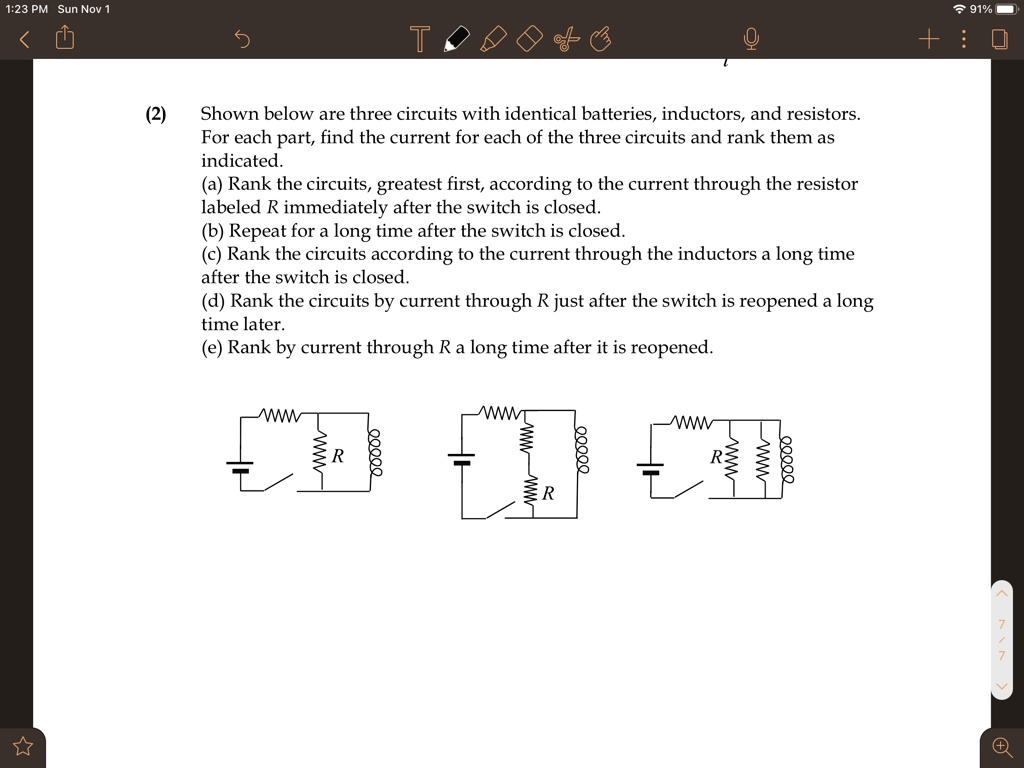 SOLVED 123 PM Sun Nov 0 919 T 1 Shown Below Are Three Circuits With