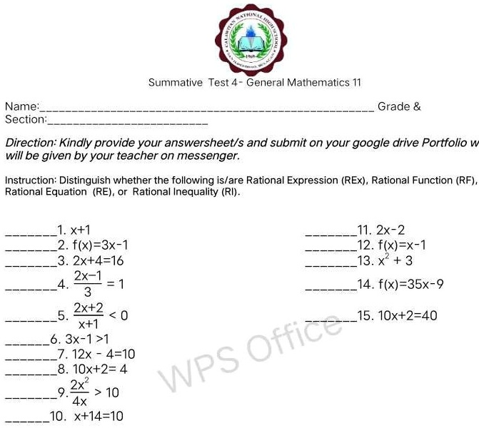 Solved Plsss Pakisagutan Po Need Na Bukas Summative Test General