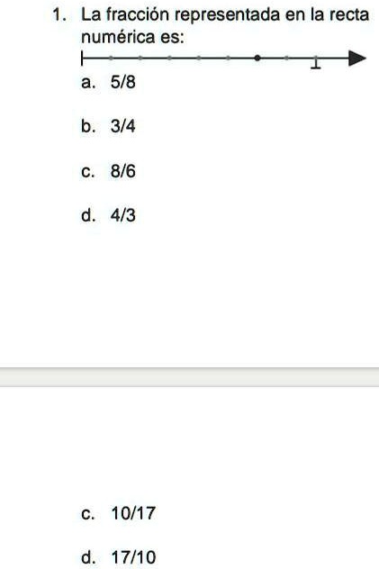 SOLVED las fracciones representadas en la recta numérica es La