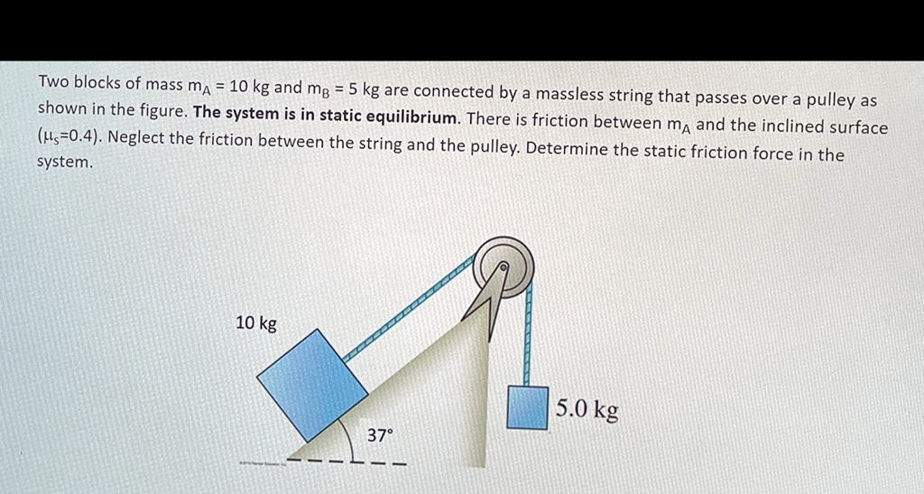 SOLVED Two Blocks Of Mass MA 10 Kg And MB 5 Kg Are Connected By A