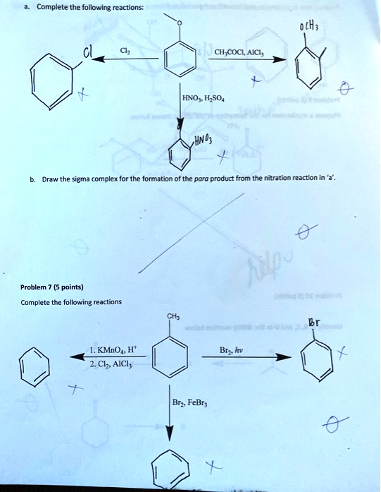 Solved Complete The Following Reactions H Ch Cocl Aici Hno H So