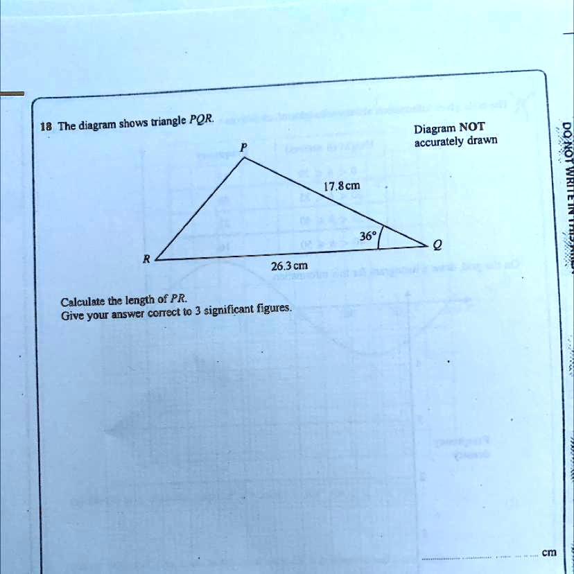 SOLVED 18 The Diagram Shows Triangle PQR Diagram NOT Accurately