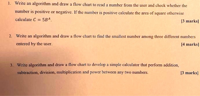 SOLVED Write An Algorithm And Draw A Flowchart To Read A Number From