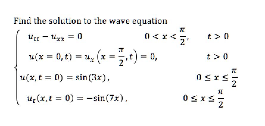 Solved Find The Solution To The Wave Equation T Utt Uxx T U