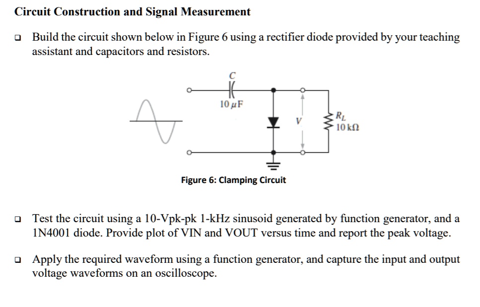 Solved Circuit Construction And Signal Measurement Build The Circuit