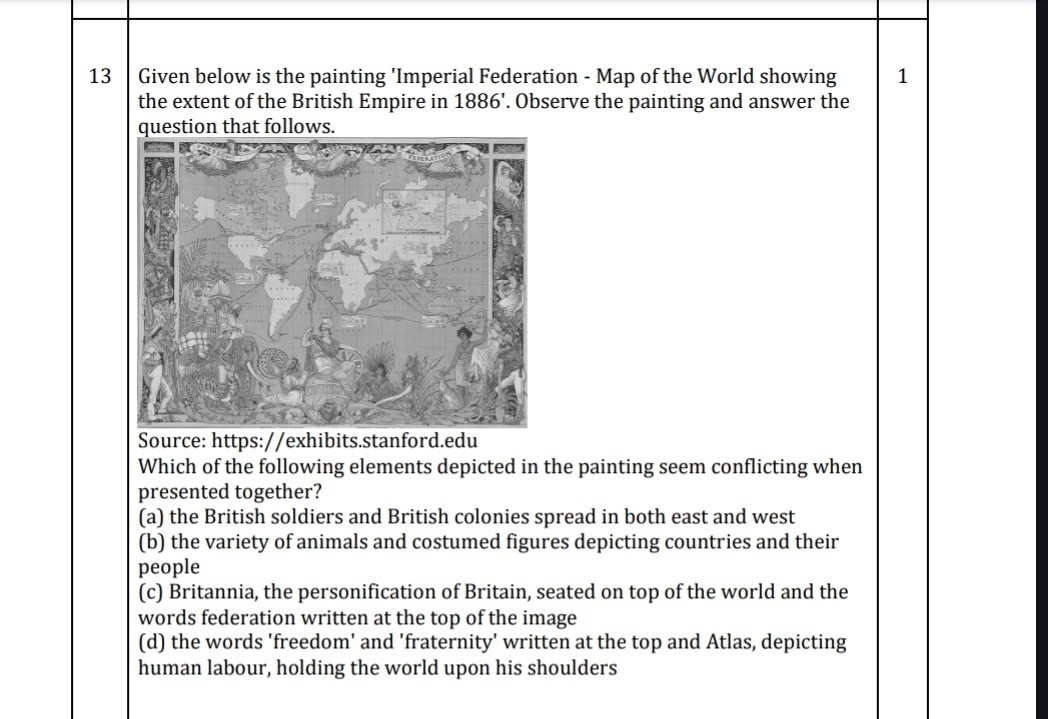 SOLVED 13 Given Below Is The Painting Imperial Federation Map Of