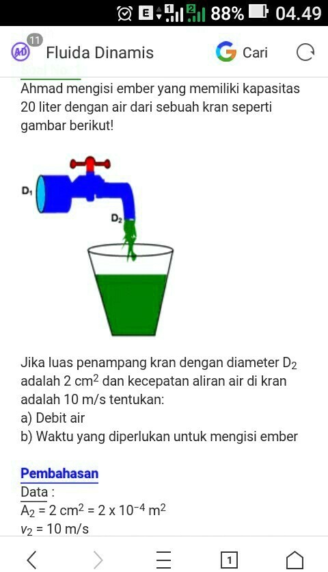 Solved Menghitung Fluida Dinamis L Fluida Dinamis