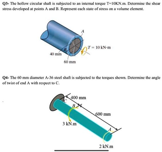 Solved Q The Hollow Circular Shaft Is Subjected To An Internal