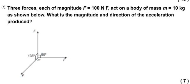 Solved Three Forces Each Of Magnitude F N Act On A Body Of