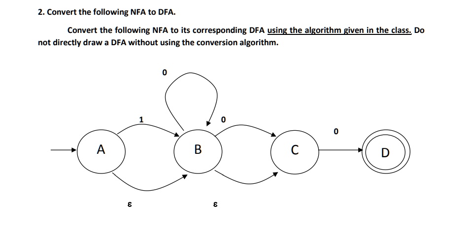 SOLVED Convert The Following NFA To DFA Convert The Following NFA To