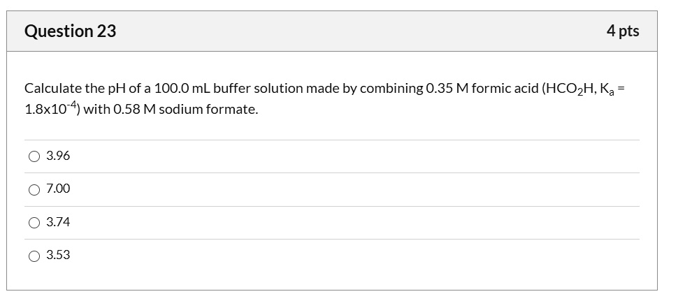 SOLVED Calculate The PH Of A 100 0 ML Buffer Solution Made By