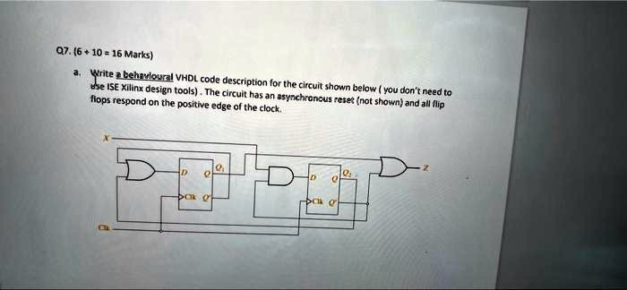 Solved Q Marks Write A Behavioral Vhdl Code Description