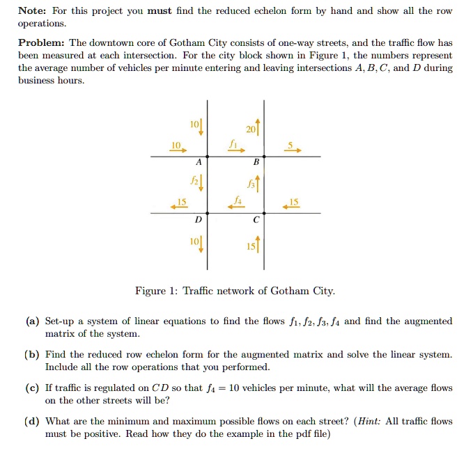 SOLVED Note For This Project You Must Find The Reduced Echelon Form