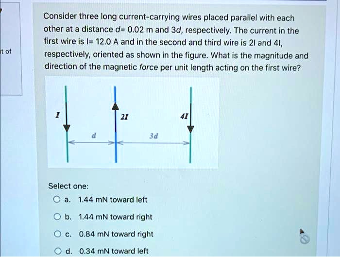 SOLVED Consider Three Long Current Carrying Wires Placed Parallel With